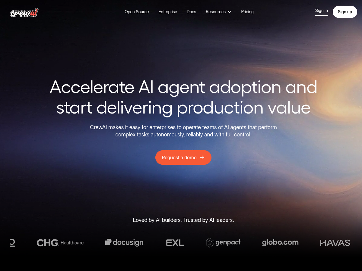 CrewAI website screenshot