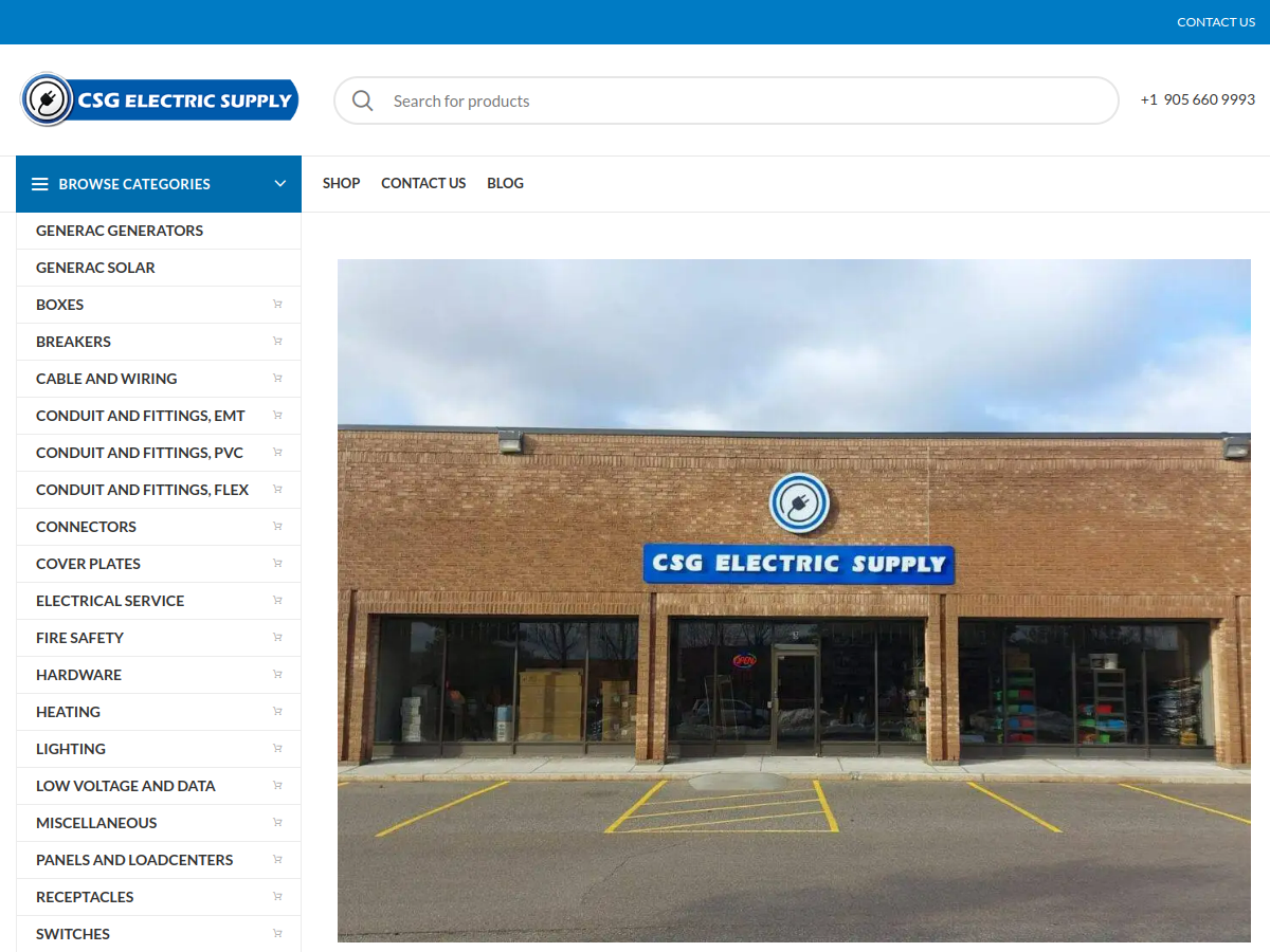 CSG Electric Supply Store website screenshot