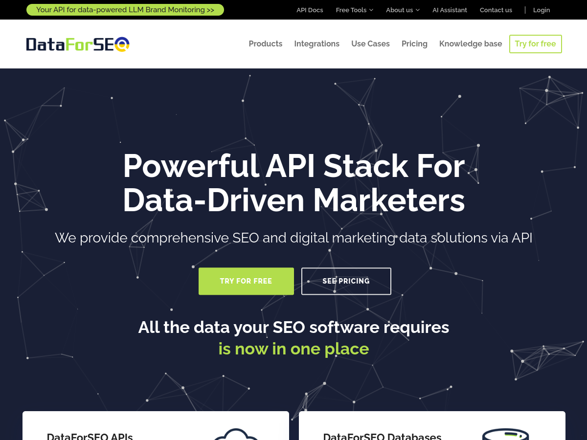 DataForSEO website screenshot