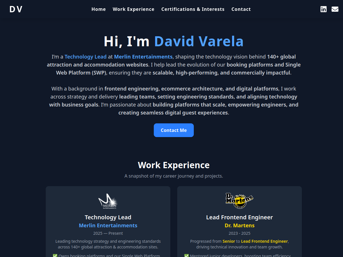 Website redesign example