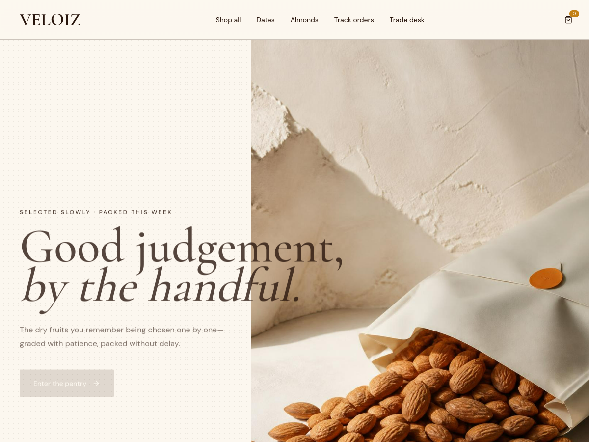Veloiz Dry Fruits Website Design