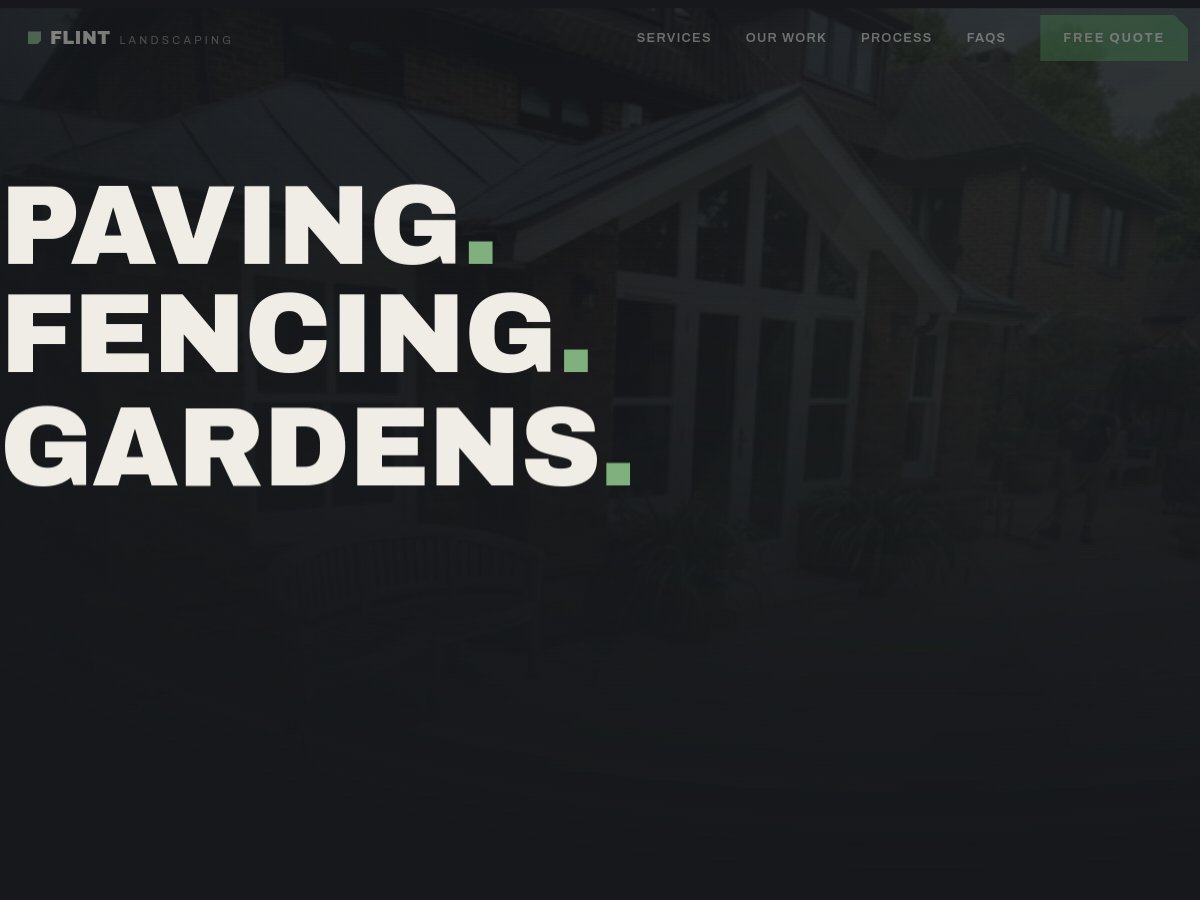Flint Landscaping website preview