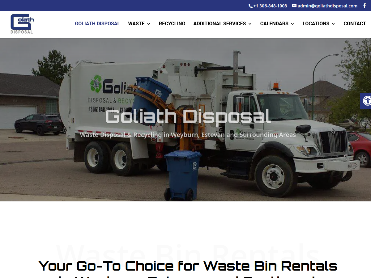Goliath Disposal website screenshot