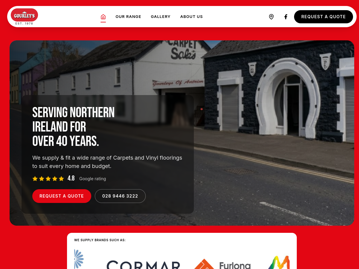 Gourley's of Antrim website homepage