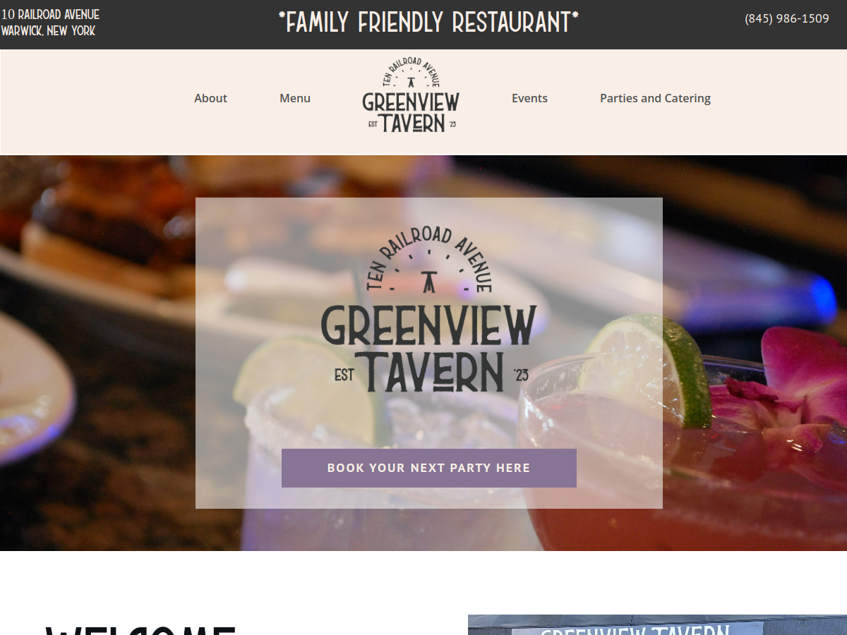Greenview Tavern website designed by DFY Website Designs