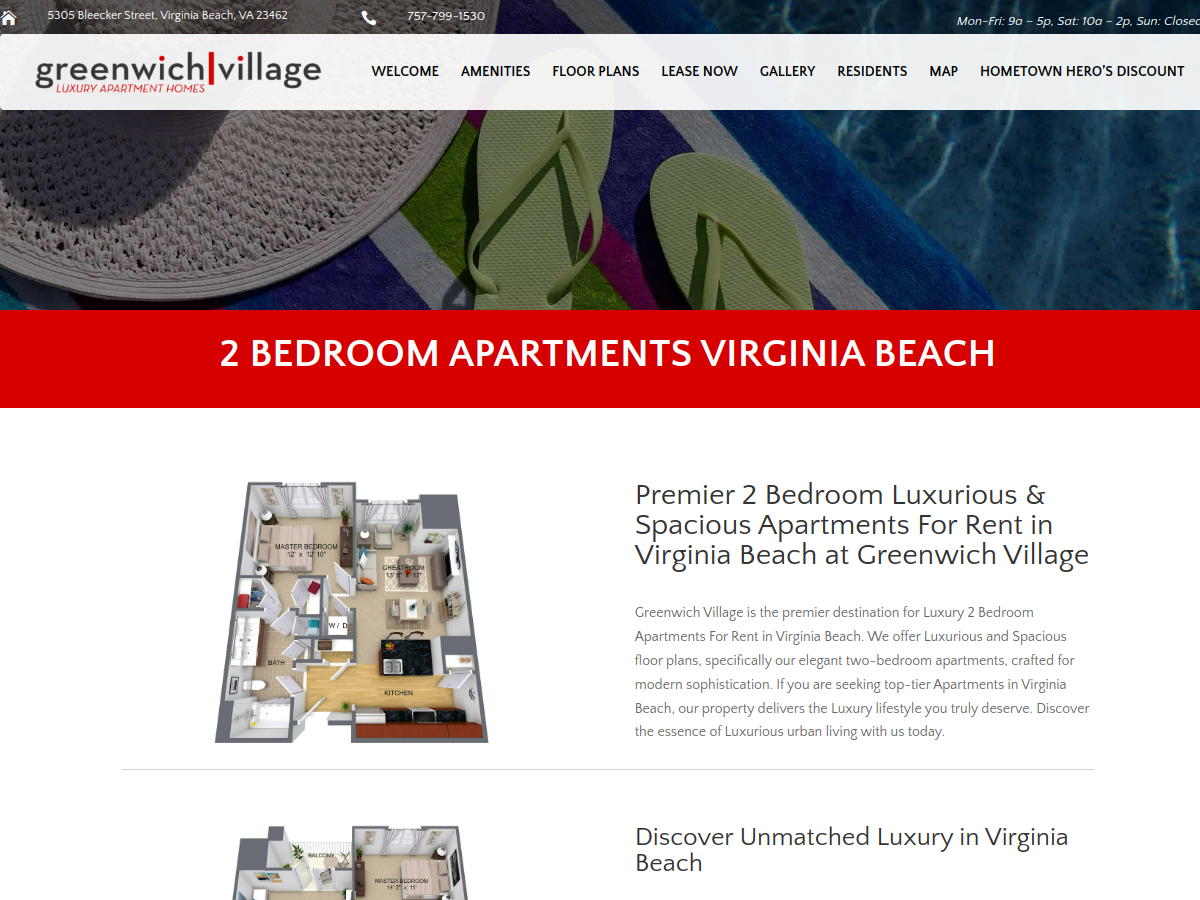Greenwich Village Apartments website screenshot