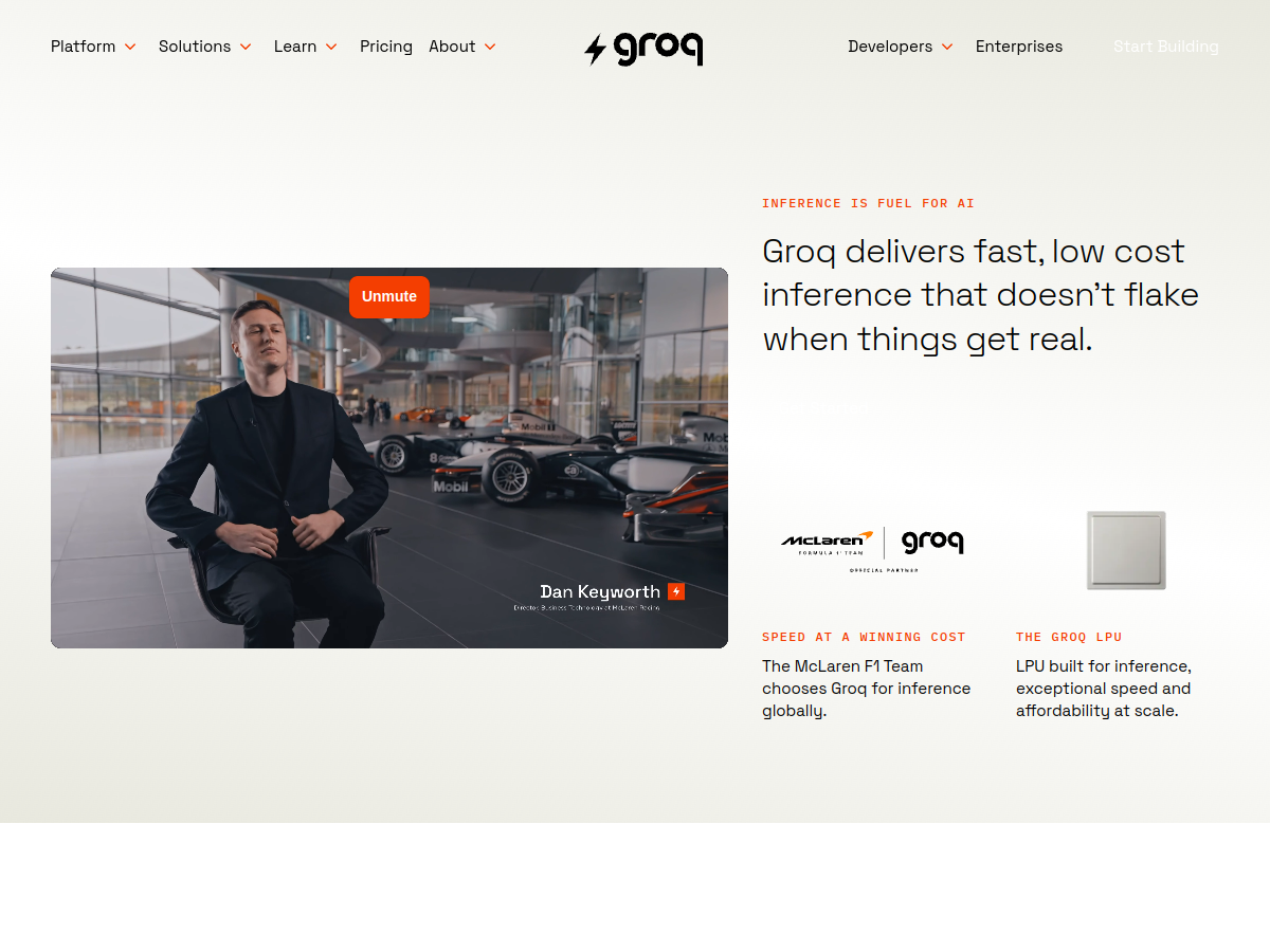 Groq website screenshot