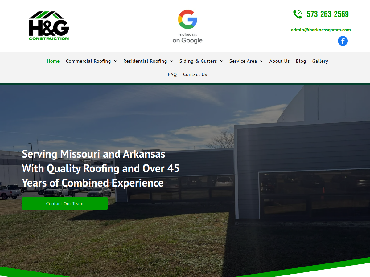 Harkness & Gamm Construction website screenshot