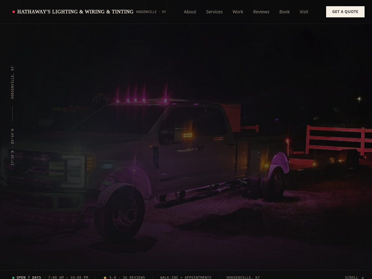 Hathaway's Lighting Wiring Tinting