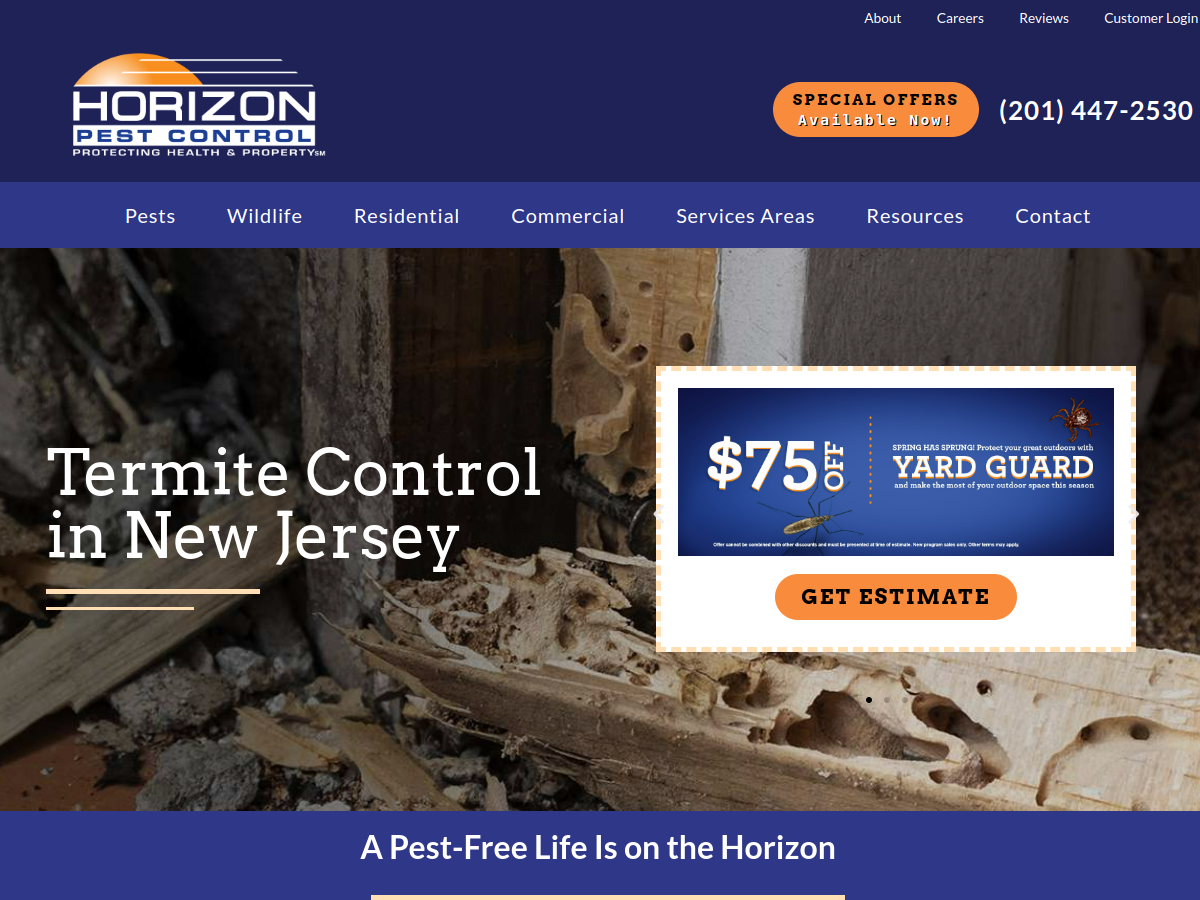 Horizon Pest Control website screenshot