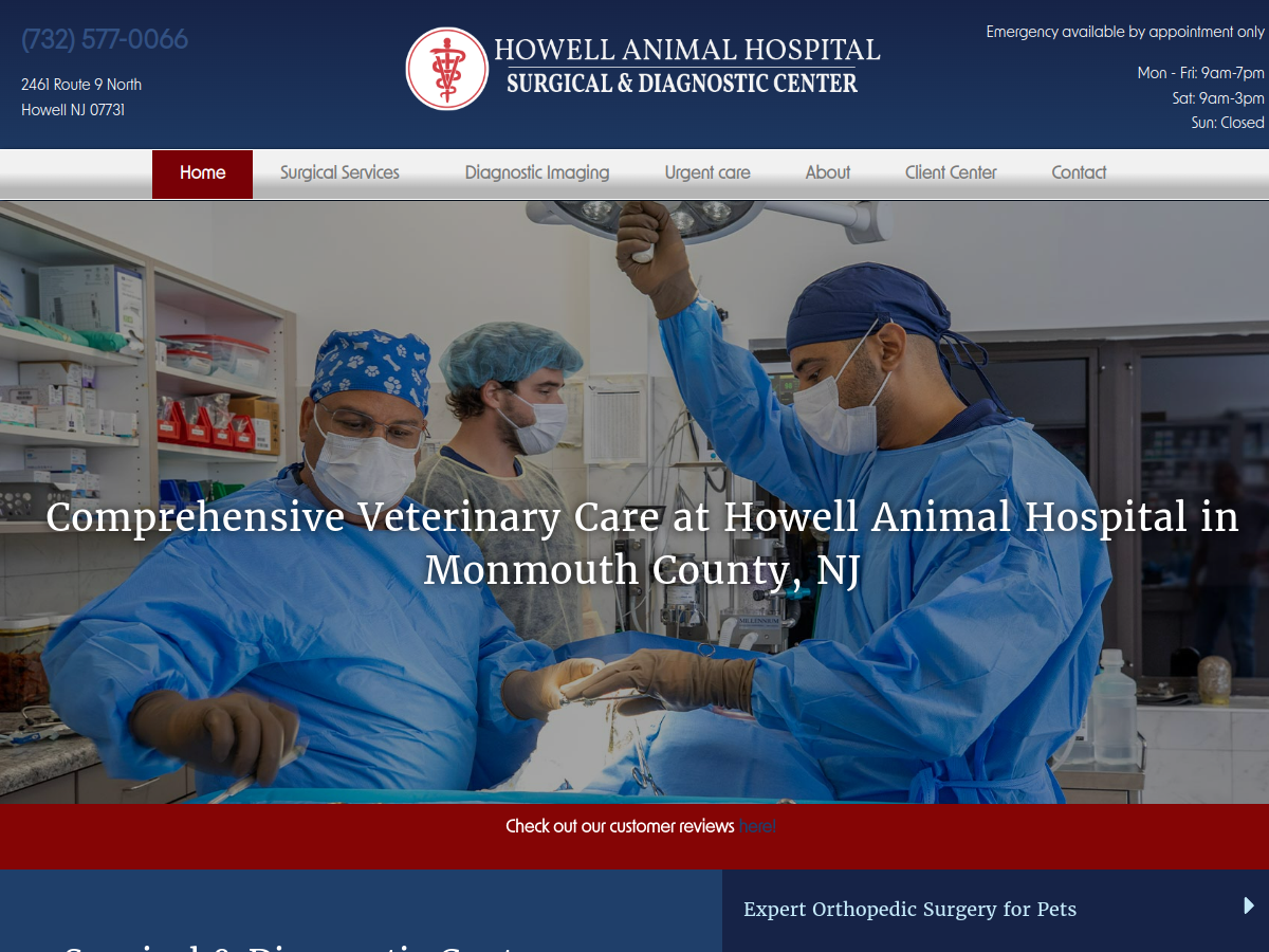 Howell Animal Hospital website screenshot