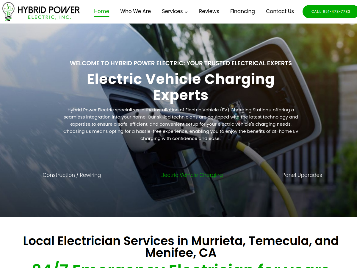 Hybrid Power Electric website screenshot