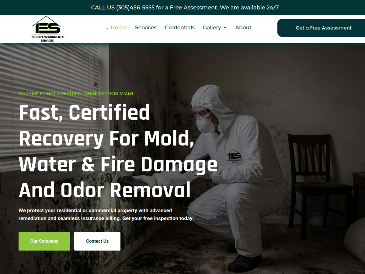 Indoor Environmental Services website screenshot