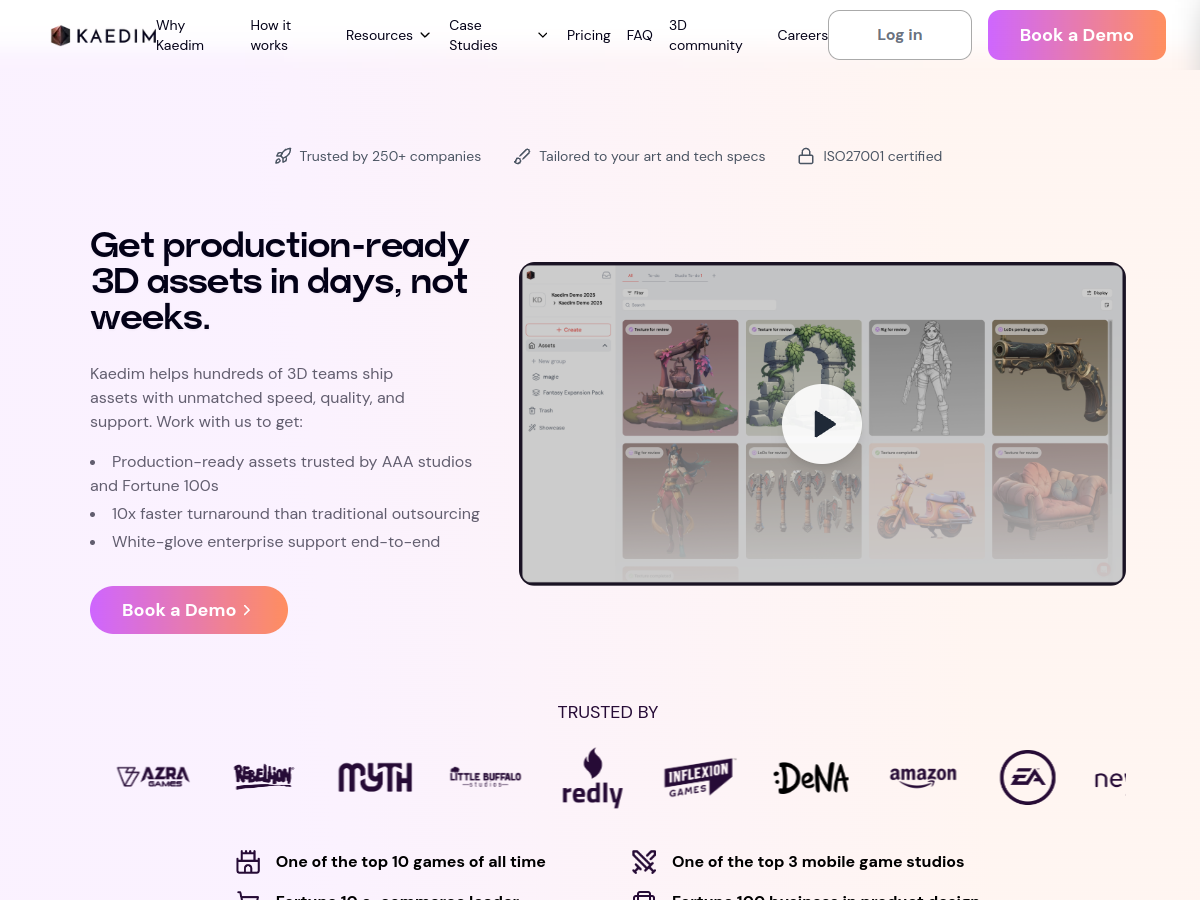 Kaedim website screenshot