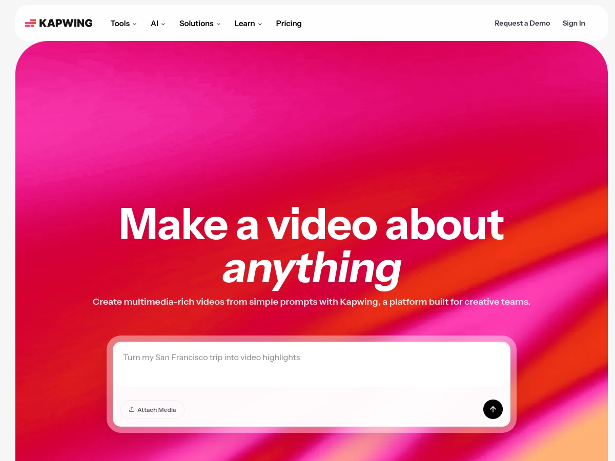 Kapwing website screenshot