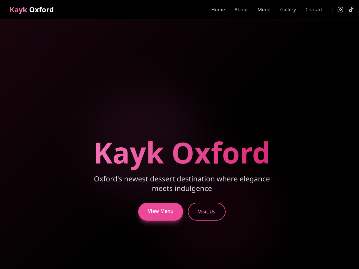 Oxford Dessert Shop - Digital marketing project showcase