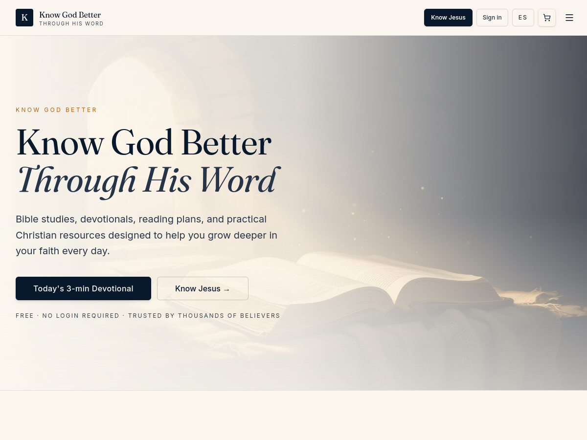 Screenshot of Know God Better Bible