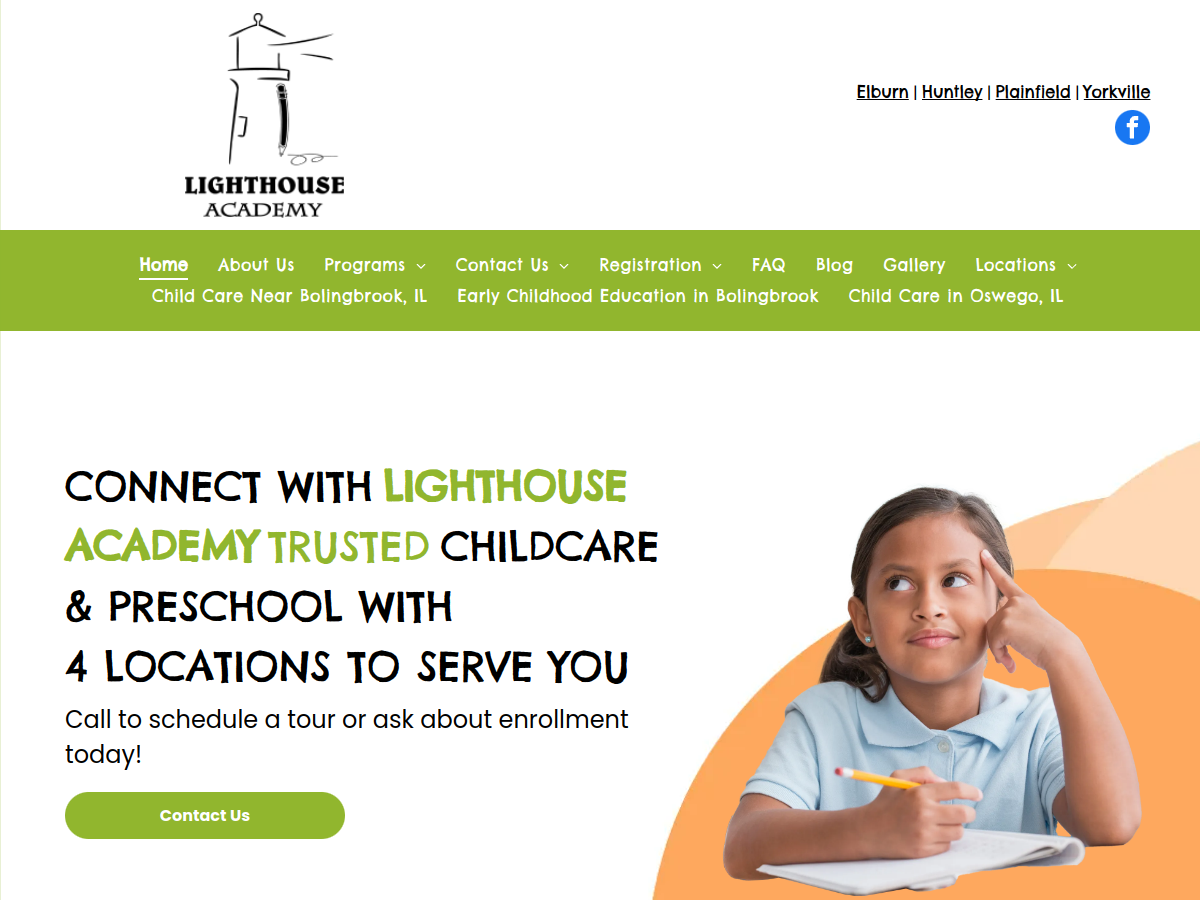 Lighthouse Academy Plainfield website screenshot