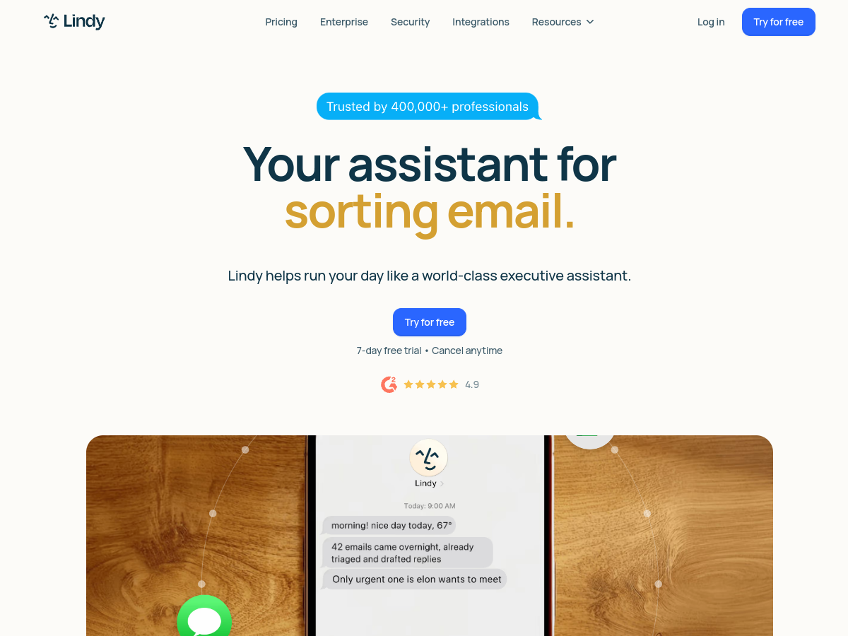 Lindy website screenshot