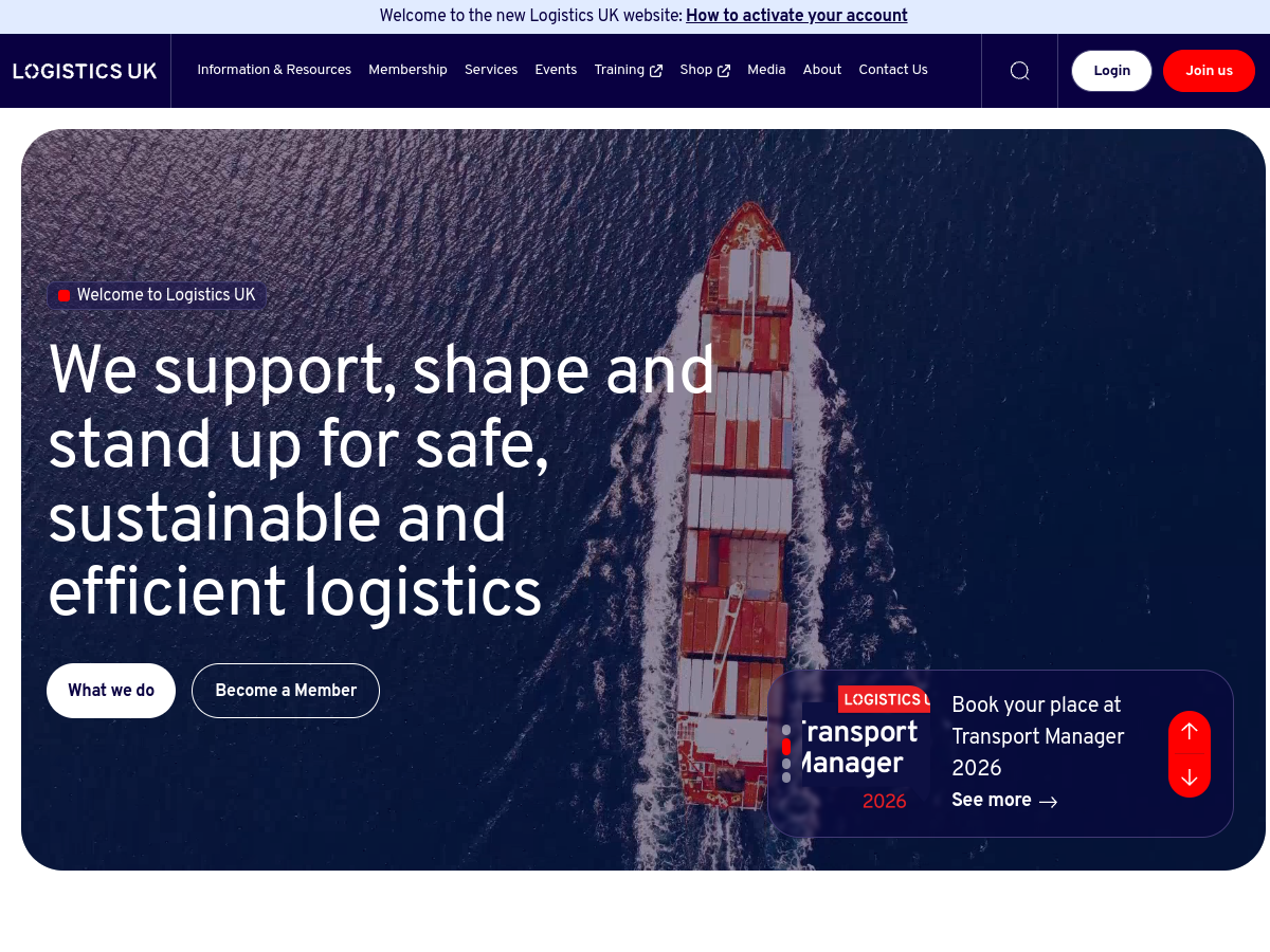 Logistics UK homepage preview