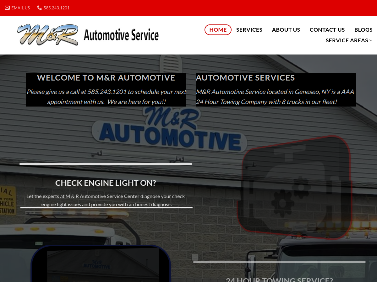 M & R Automotive Service Center Inc. website screenshot