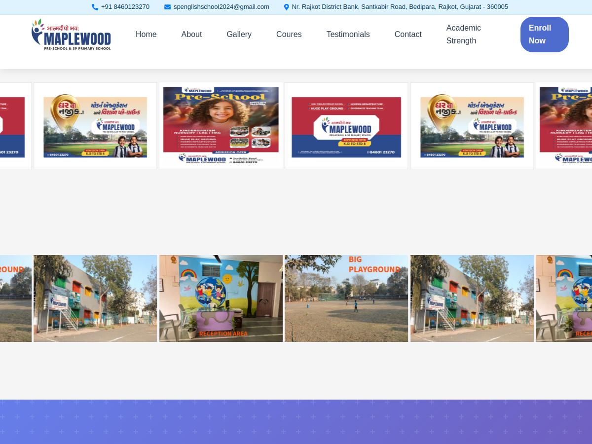 Maplewood School website homepage preview