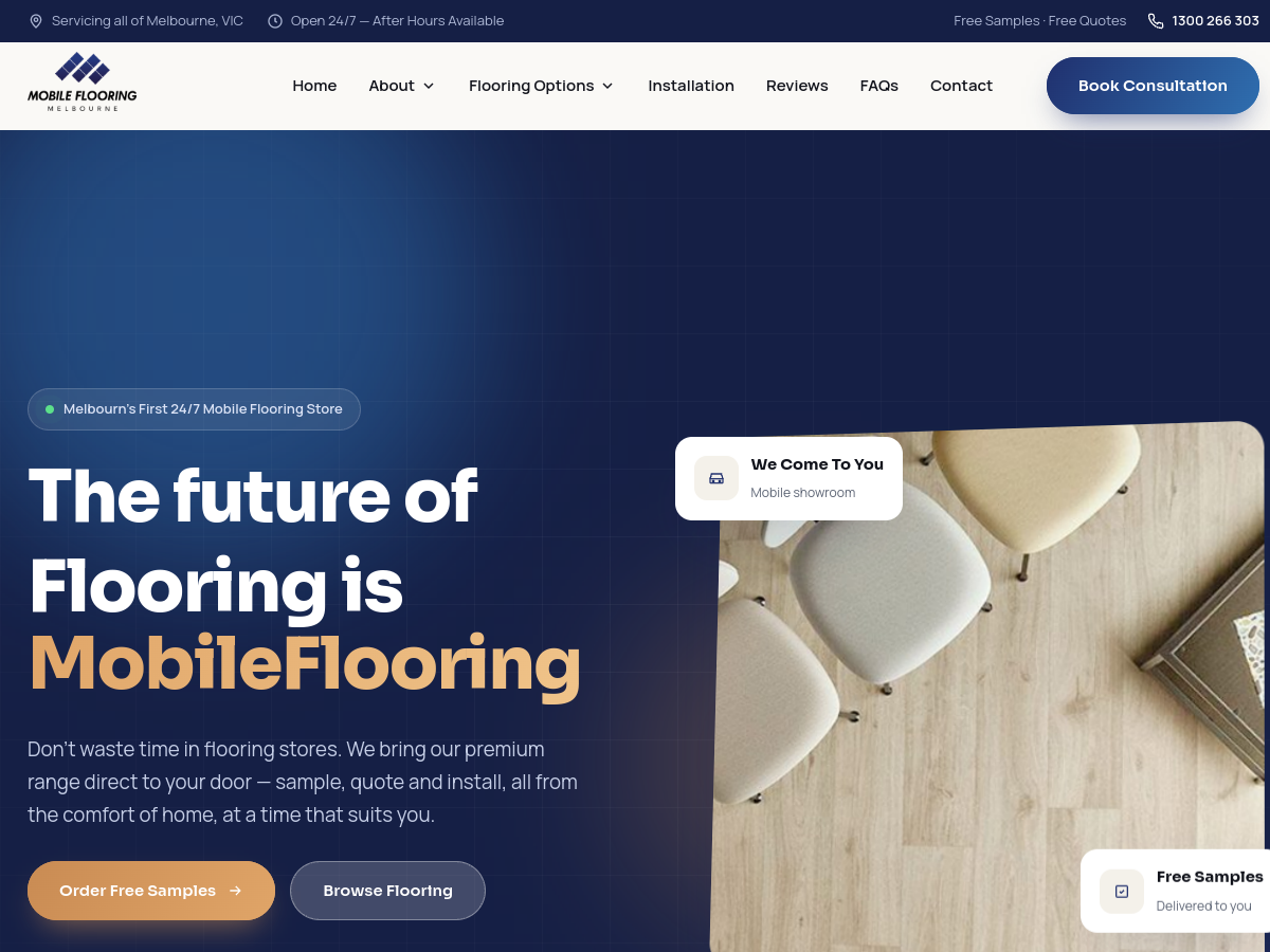 Mobile Flooring Melbourne. Live site preview