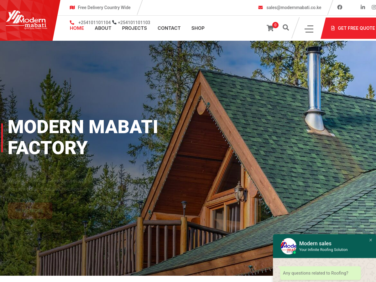 modernmabati.co.ke homepage screenshot
