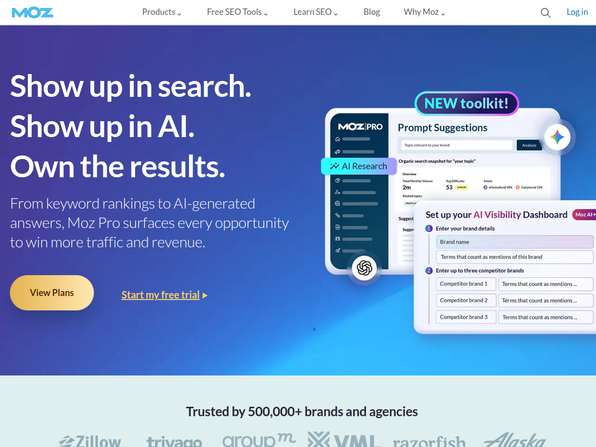 Moz Pro website screenshot
