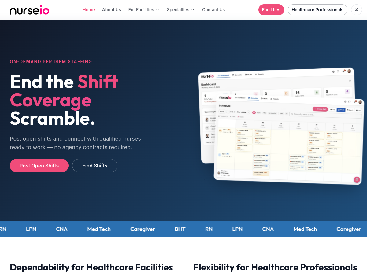 Nurseio website preview