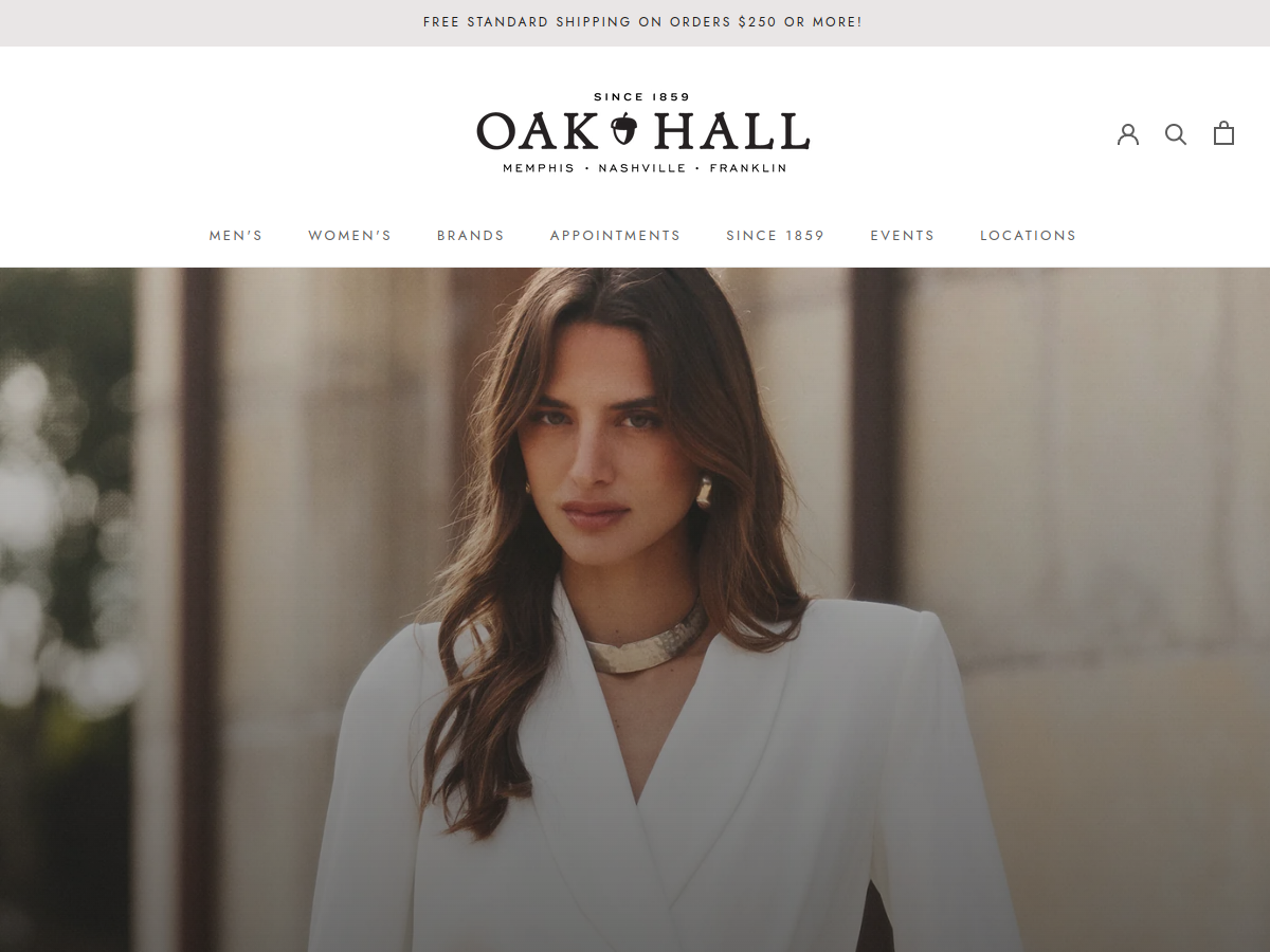 Oak Hall website screenshot