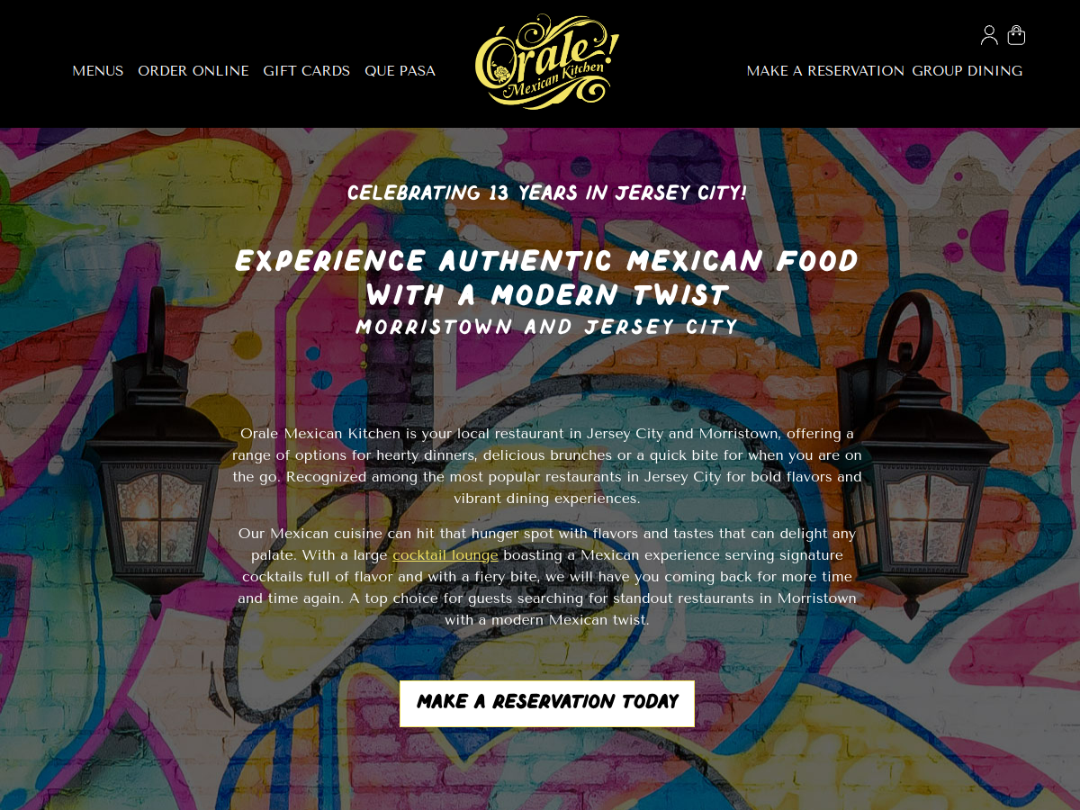 Orale Mexican Kitchen website screenshot