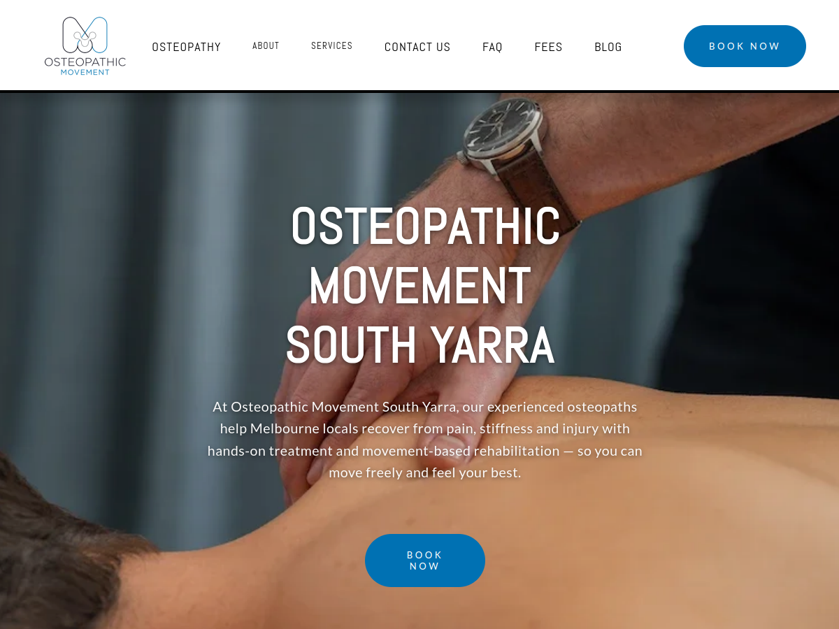 Osteopathic Movement. Live site preview