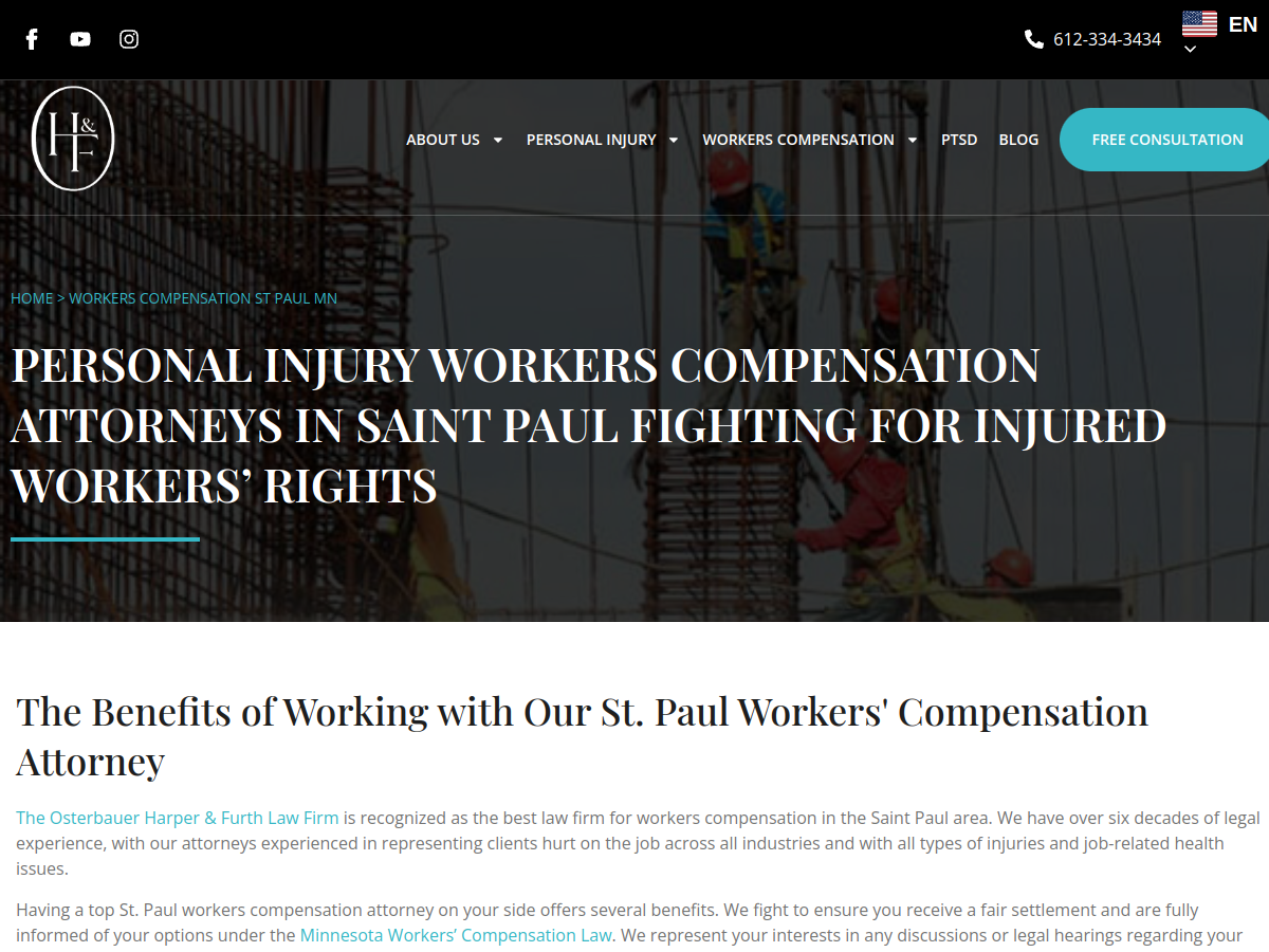 Osterbauer Law Firm website screenshot