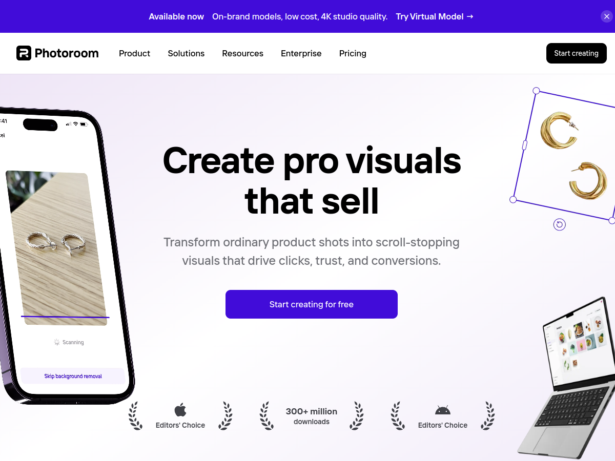 Photoroom website screenshot