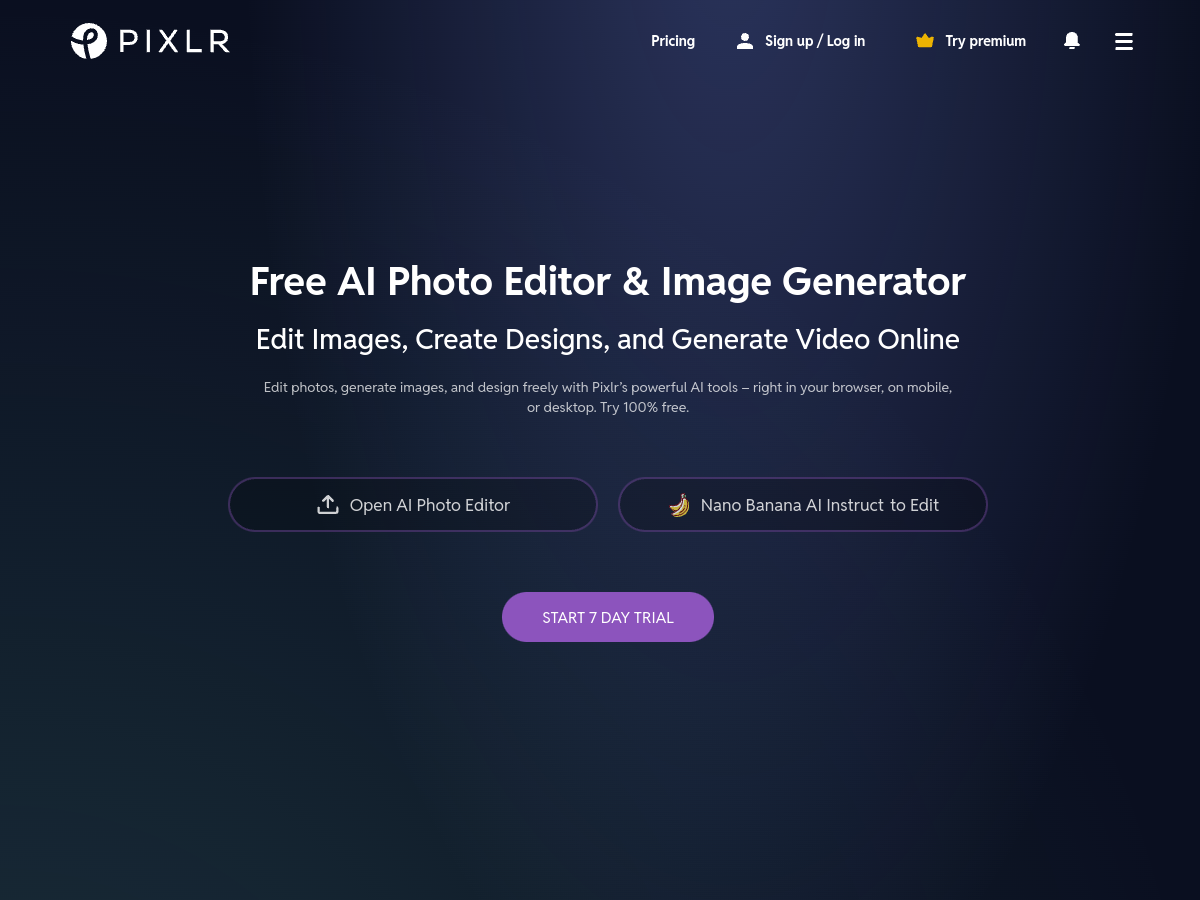 Pixlr website screenshot