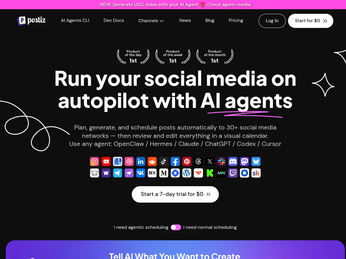 Postiz — live product screenshot