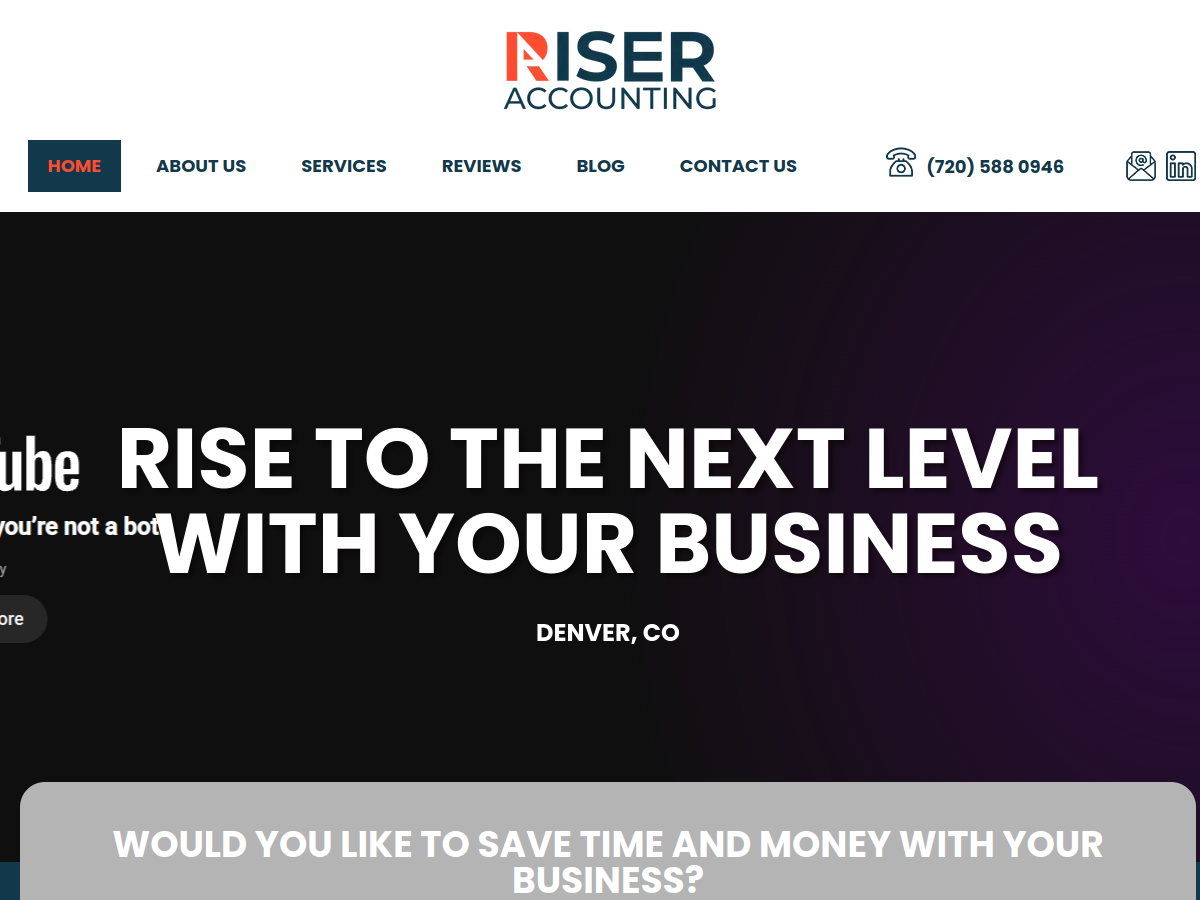 Riser Accounting website screenshot