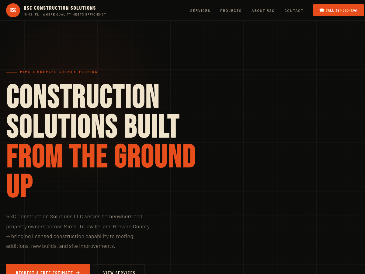 RSC Construction Solutions website preview