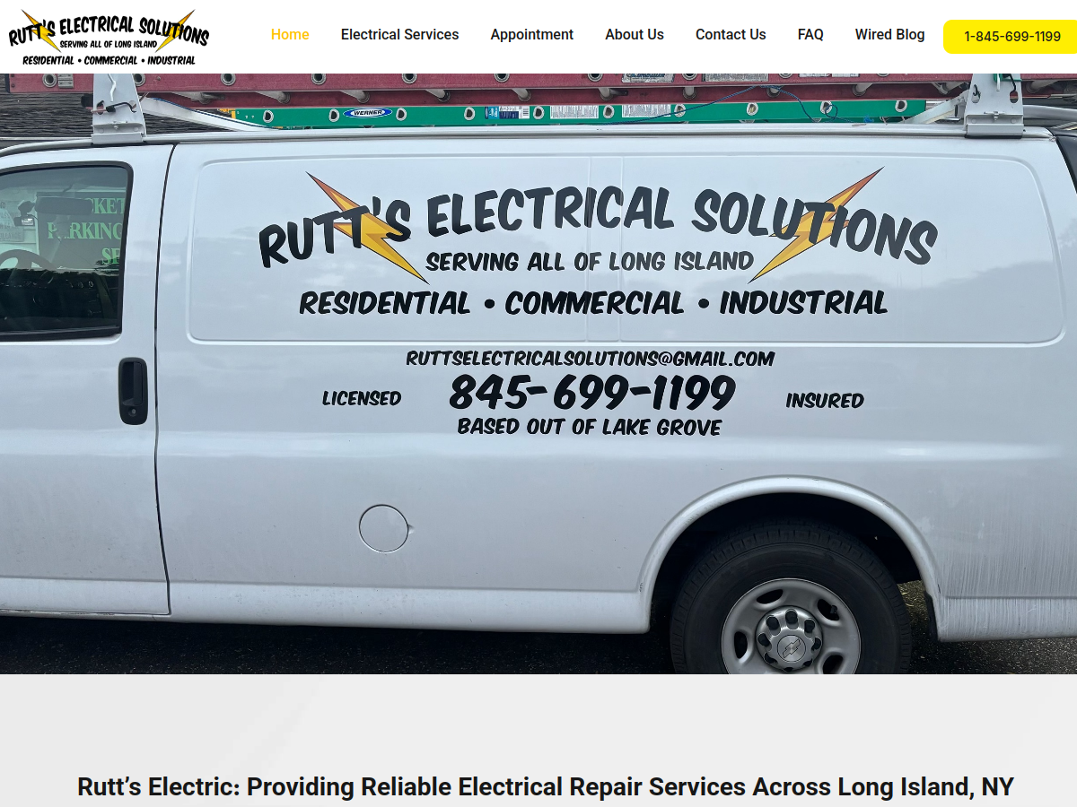 Rutts Electric website screenshot
