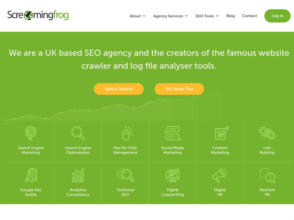 Screaming Frog website screenshot
