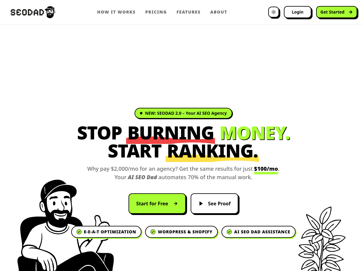 SEODAD website screenshot