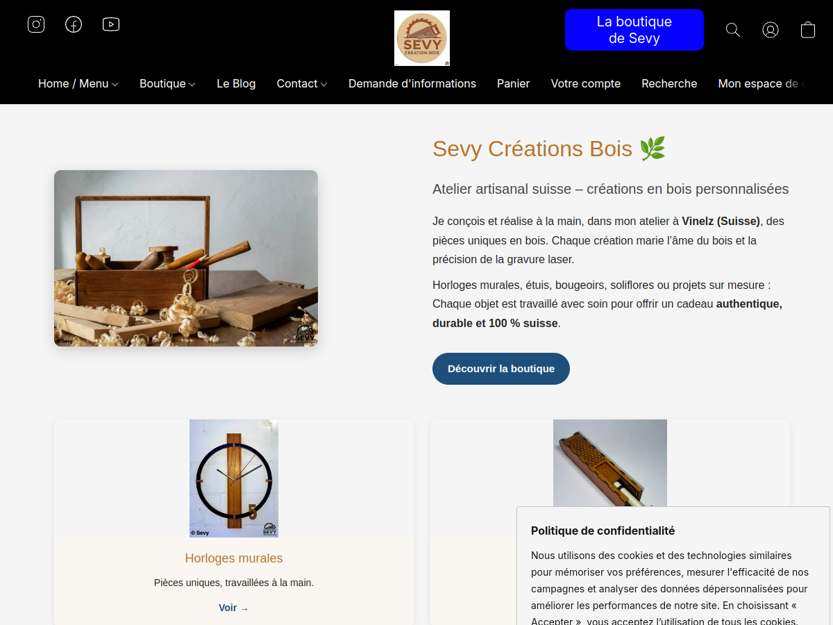 Boutique Sevy Créations Bois