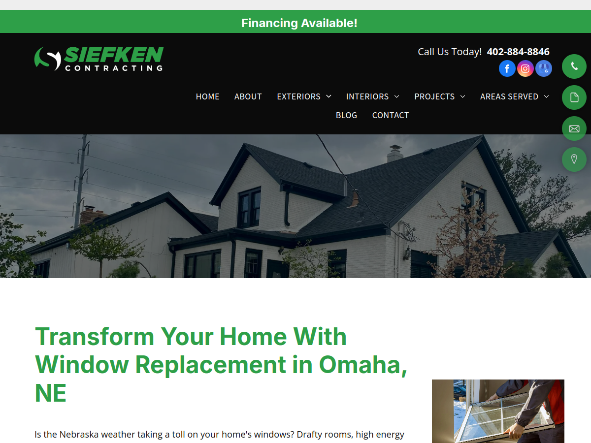 Siefken Contracting website screenshot