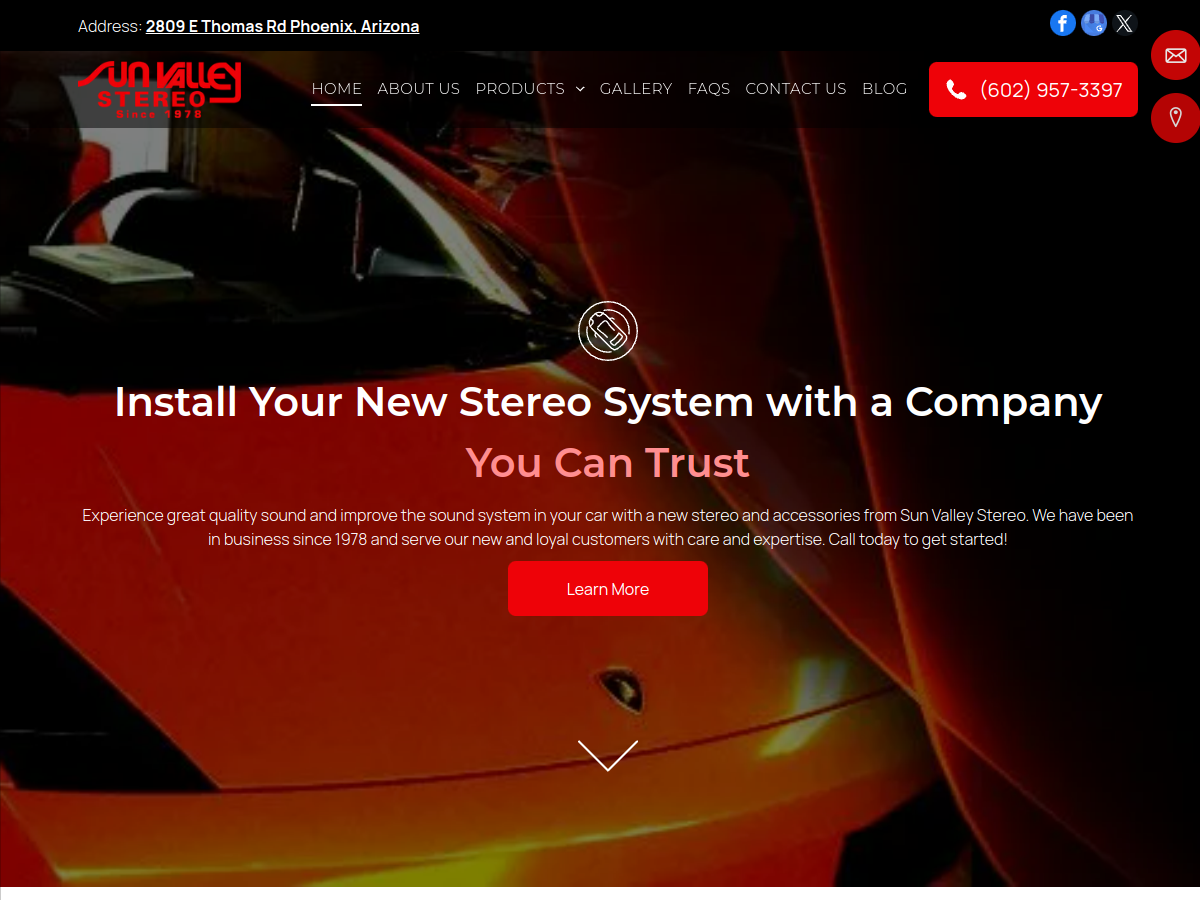 Sun Valley Stereo website screenshot