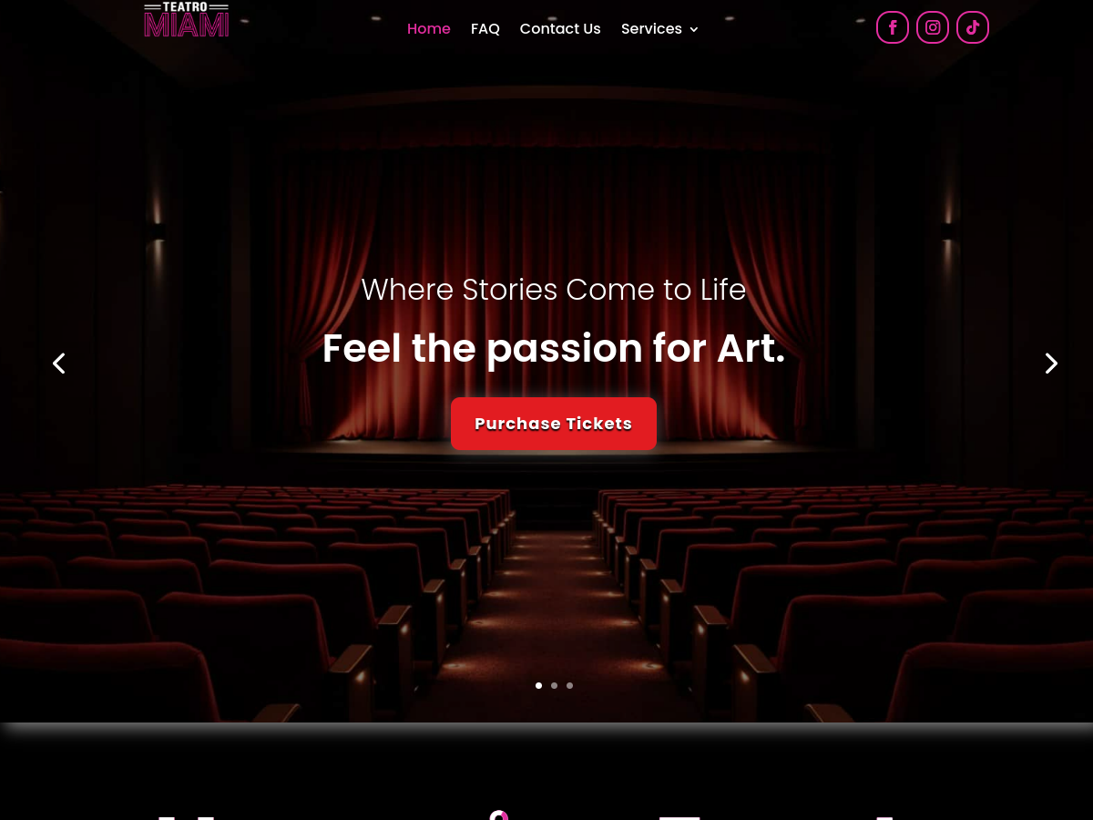 Teatro Miami website screenshot