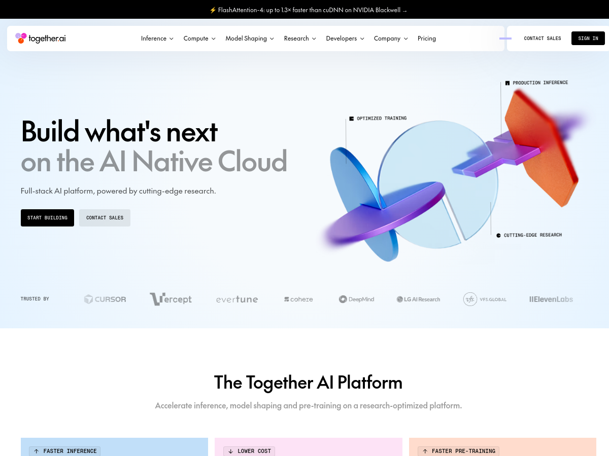 Together AI website screenshot