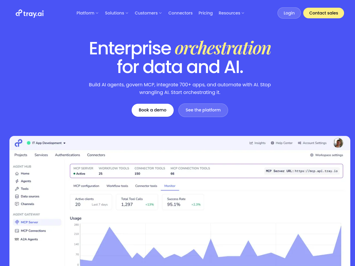 Tray.ai website screenshot