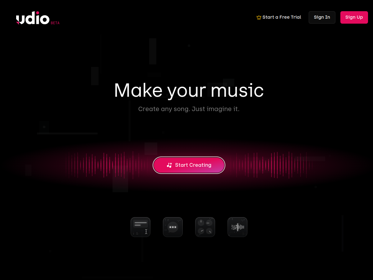 Udio website screenshot