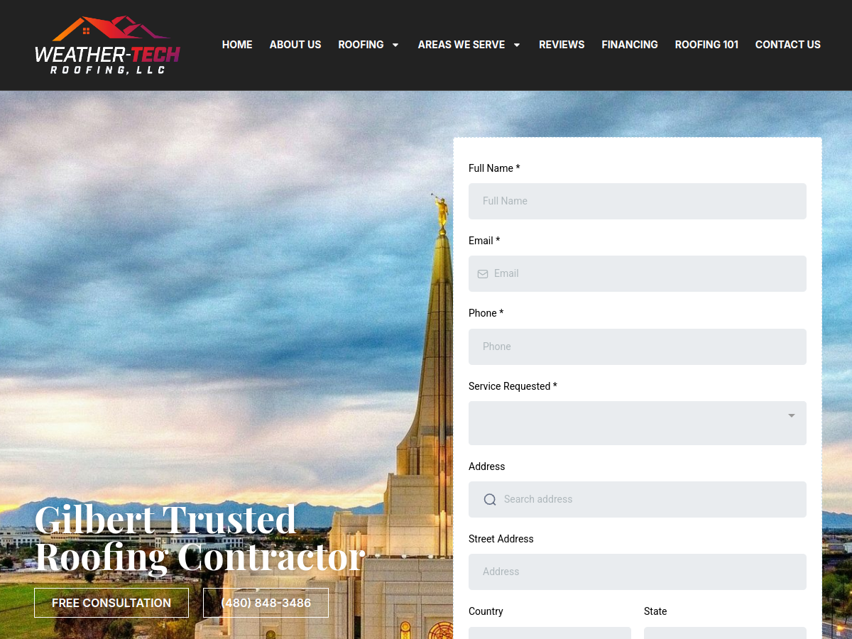 Weather-Tech Roofing LLC website screenshot